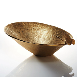 Nest Asymmetrical Bowl Lg Gold